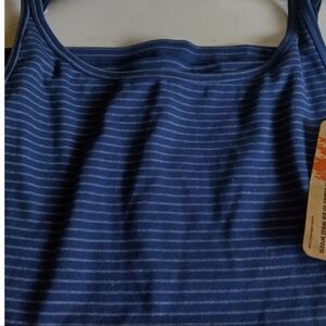 NWT! Ruff Hewn Pin Striped Navy Blue Tank Top WAdjustable Straps Blue White 💙🤍